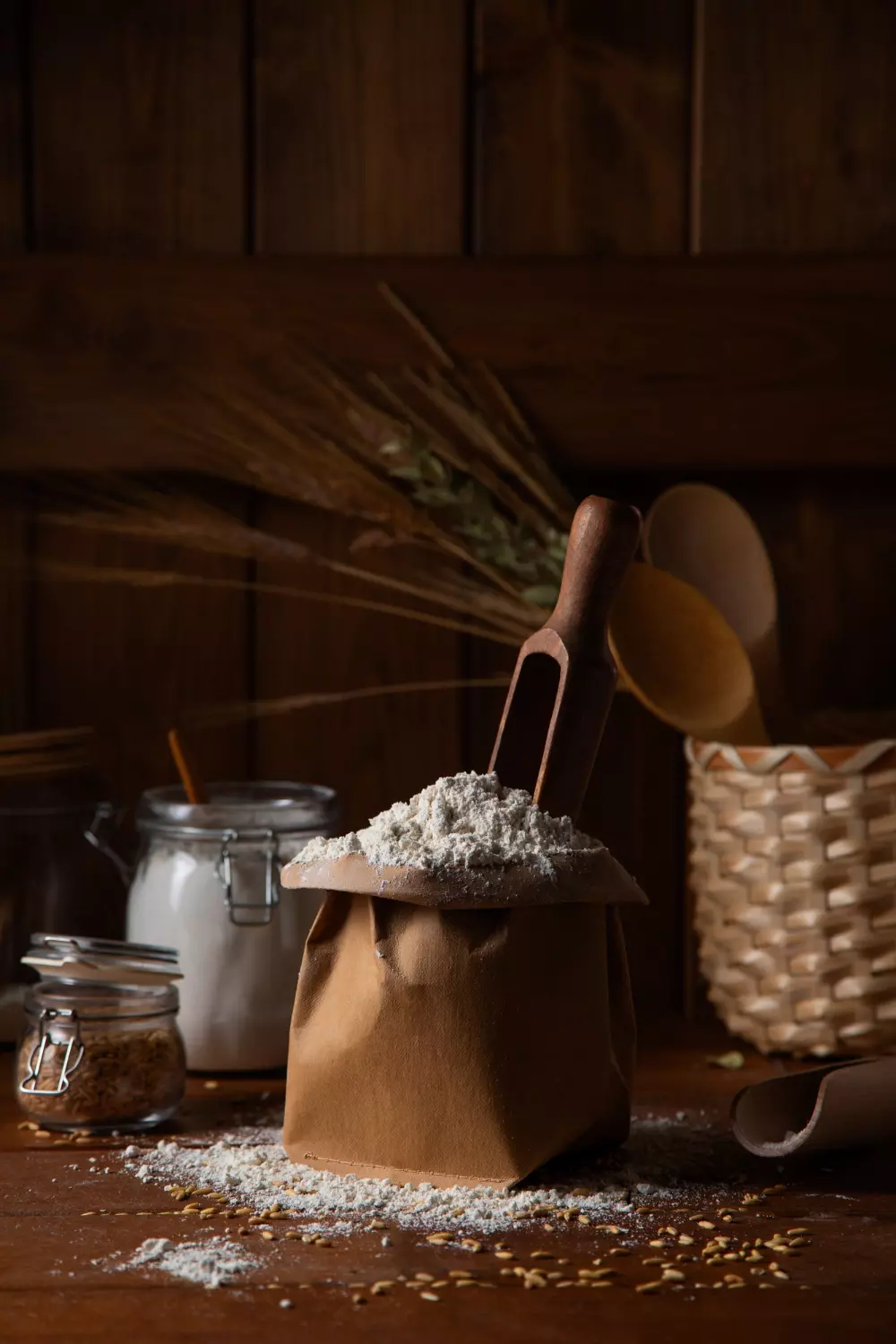 Mąka przechowywana w worku